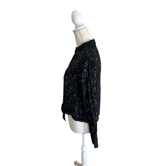 Rails Noemi Star Print Long Sleeve Black Galaxy Shirt Button Front - Picture 3 of 14